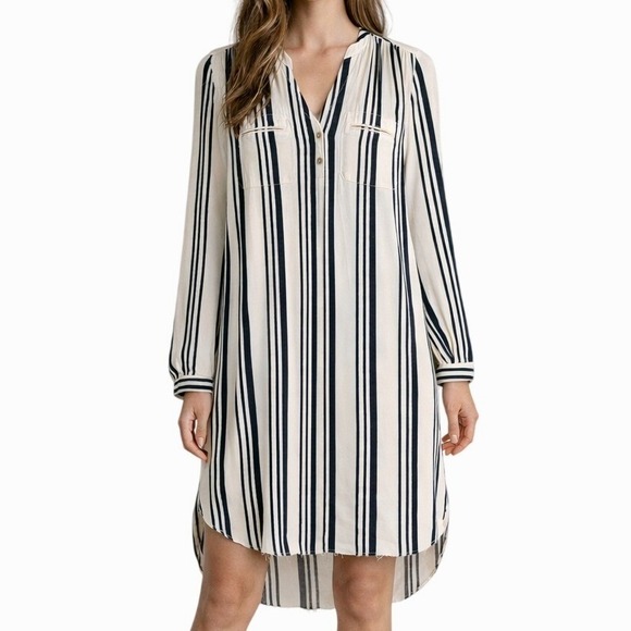 Ulla Johnson Dresses & Skirts - Ulla Johnson‎ Striped Silk Blend Tunic Dress Size 2 Ivory Navy Boho Minimalist